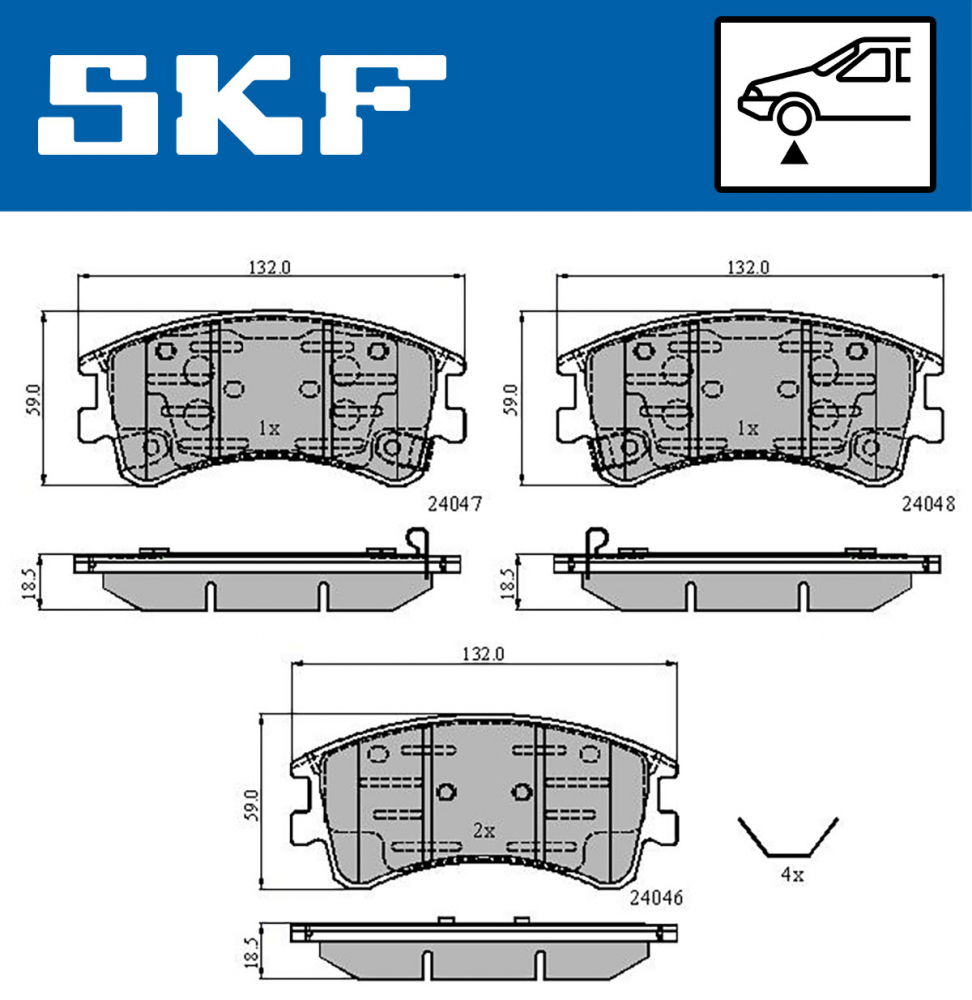 Set placute frana fata SKF VKBP80421A [1]