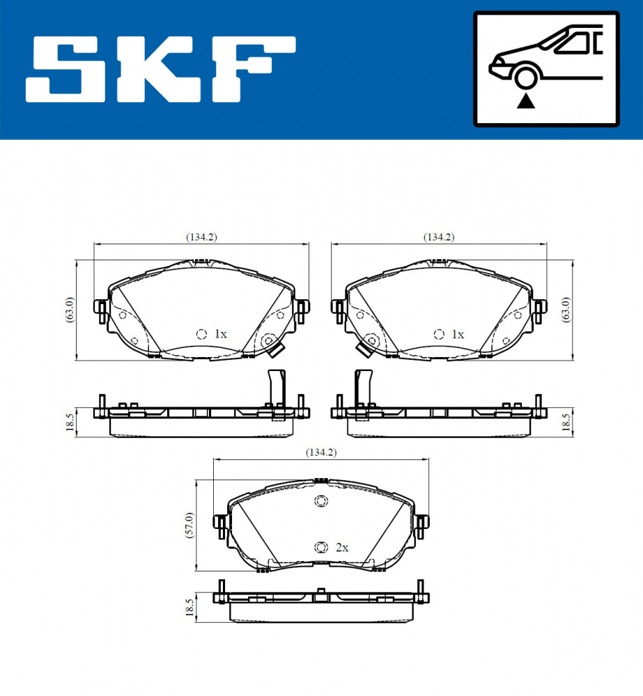 Set placute frana fata SKF VKBP80429A [1]