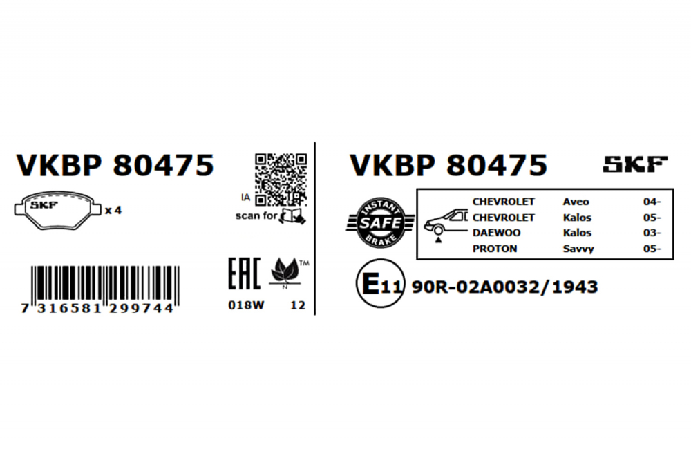 Set placute frana fata SKF VKBP80475 [2]