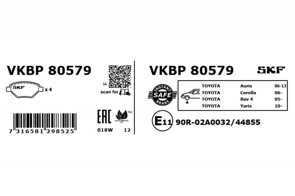 Set placute frana fata SKF VKBP80579 [2]