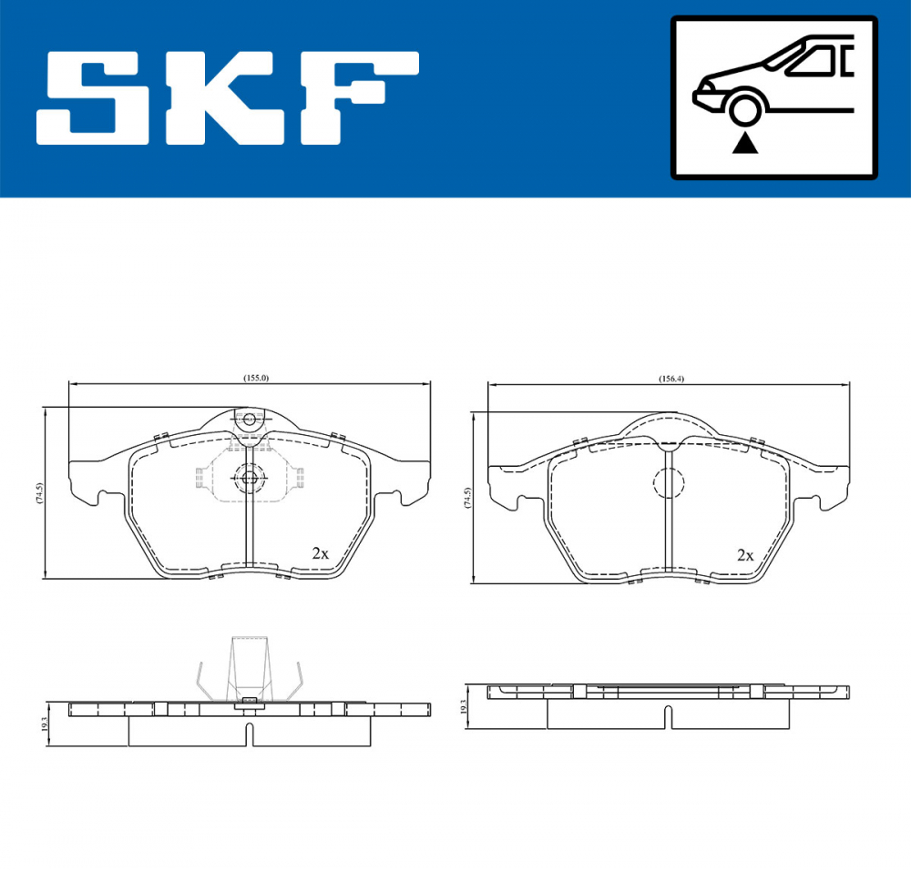 Set placute frana fata SKF VKBP80593 [1]