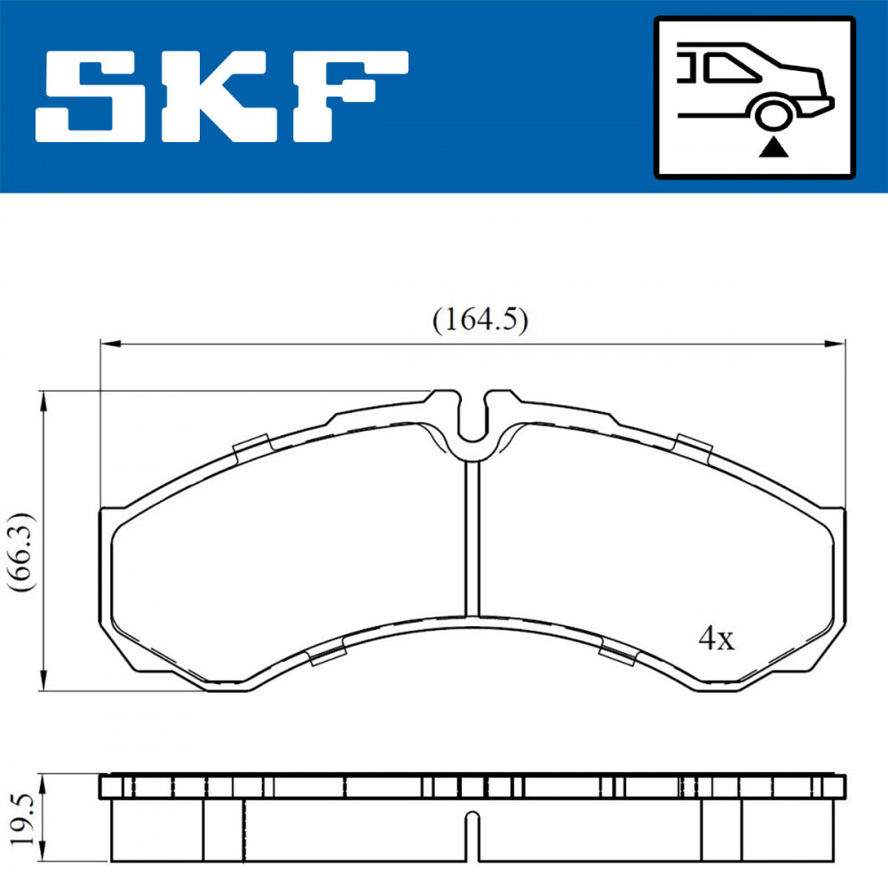 Set placute frana fata/spate SKF VKBP90130 [4]