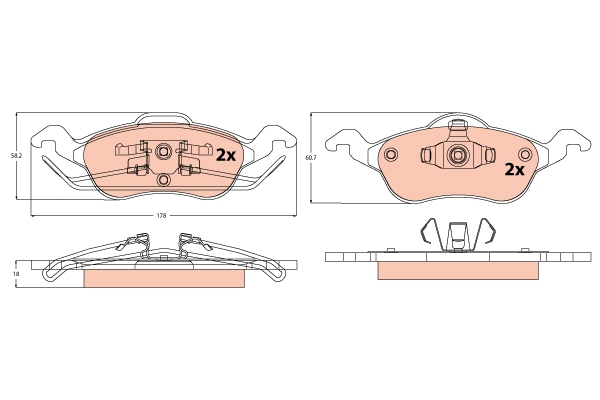 Set placute frana fata TRW GDB1358 [1]