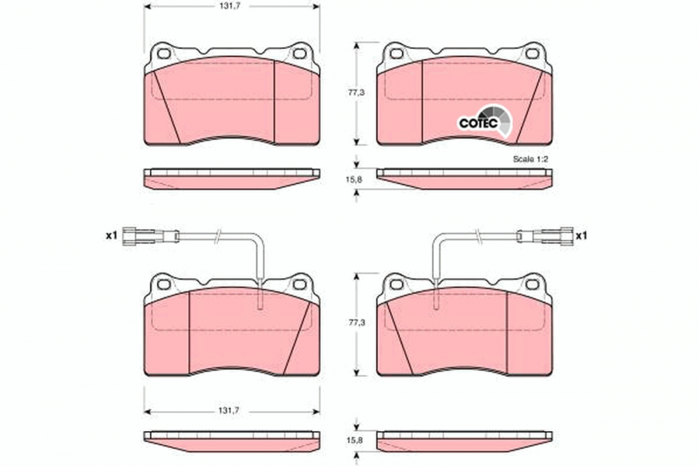 Set placute frana fata TRW GDB1363 [2]