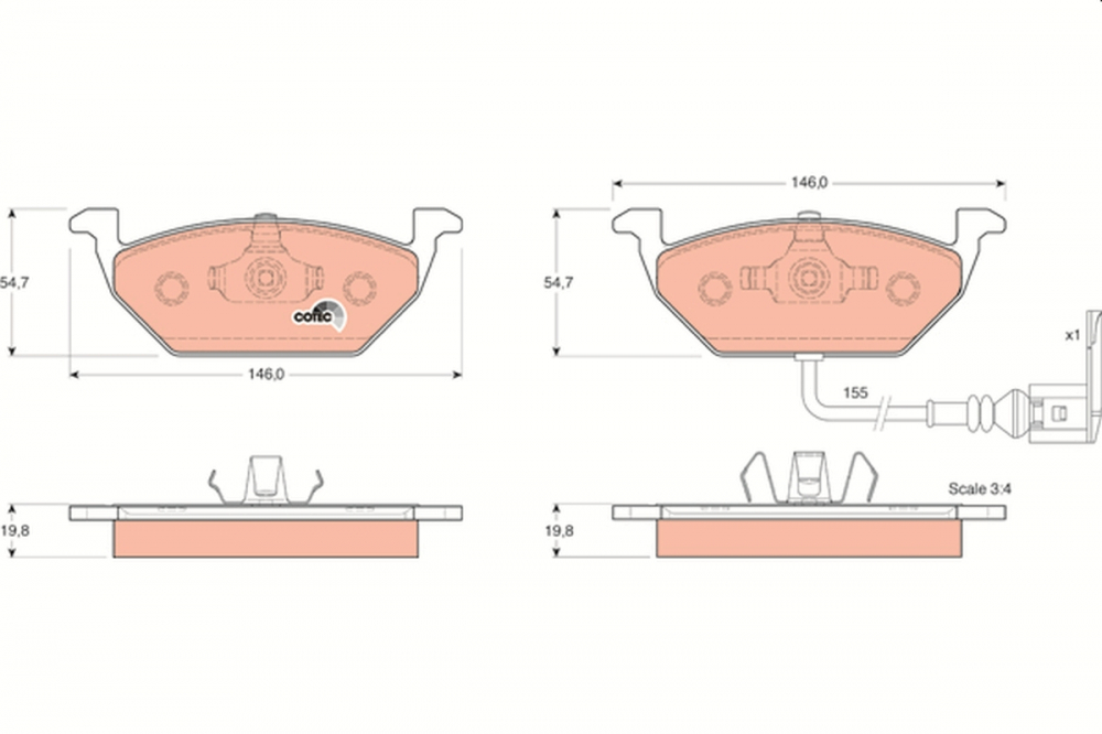 Set placute frana fata TRW GDB1386 [7]