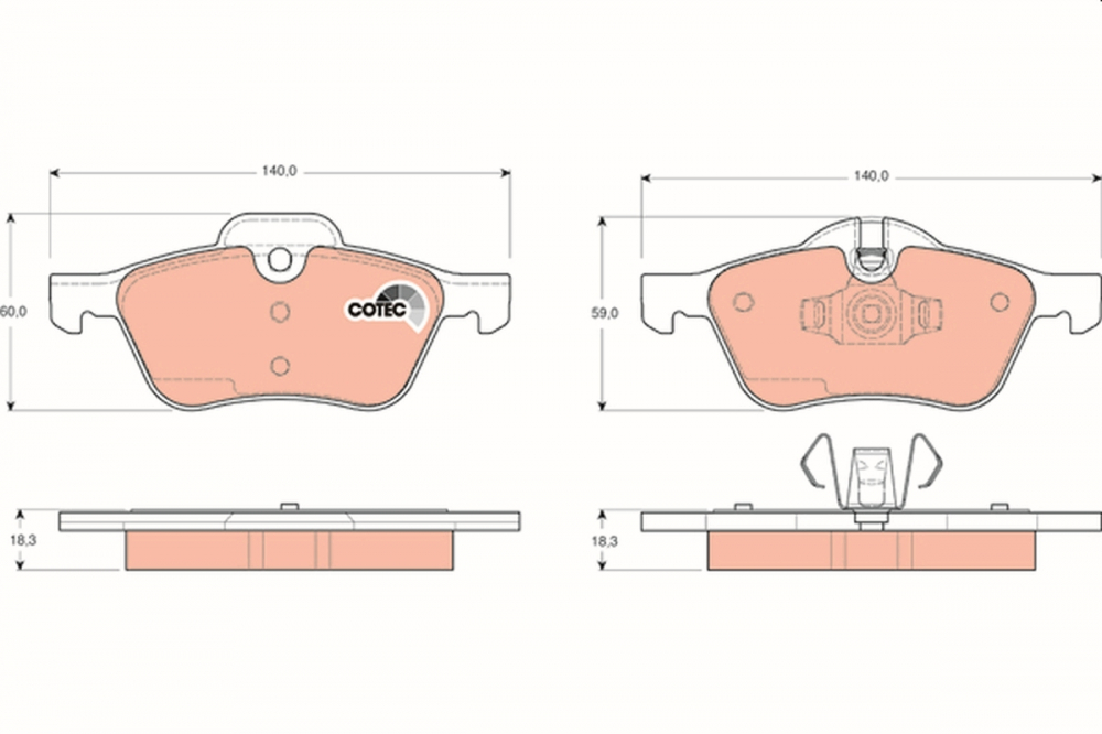 Set placute frana fata TRW GDB1476 [2]