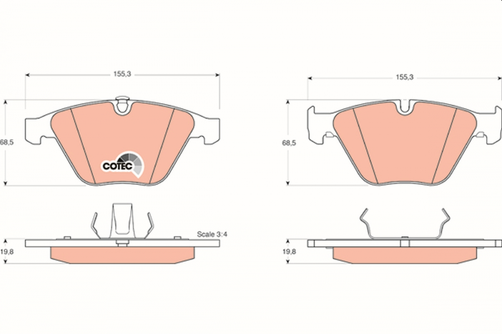 Set placute frana fata TRW GDB1498 [5]