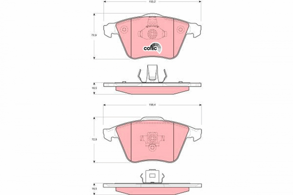 Set placute frana fata TRW GDB1607 [2]