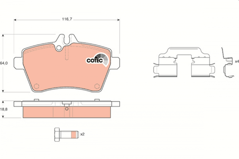 Set placute frana fata TRW GDB1629 [2]