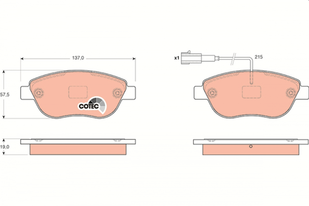 Set placute frana fata TRW GDB1655 [1]