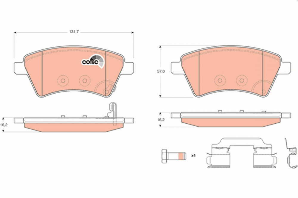 Set placute frana fata TRW GDB1673 [2]