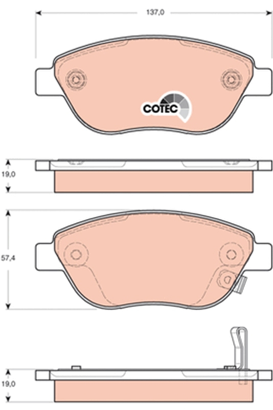 Set placute frana fata TRW GDB1701 [1]