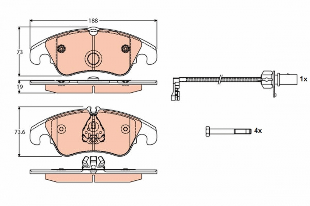 Set placute frana fata TRW GDB1768 [7]