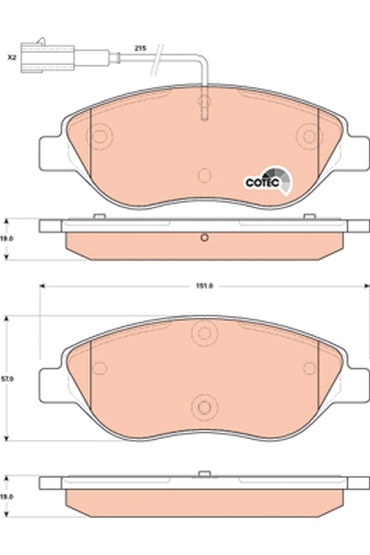 Set placute frana fata TRW GDB1855 [2]