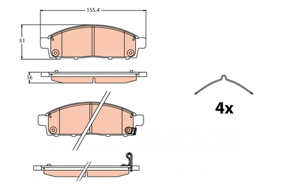 Set placute frana fata TRW GDB2124 [1]