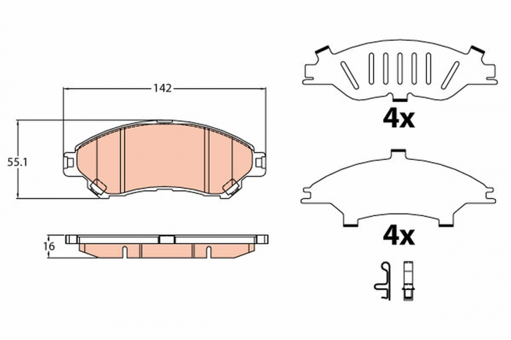 Set placute frana fata TRW GDB3633 [1]