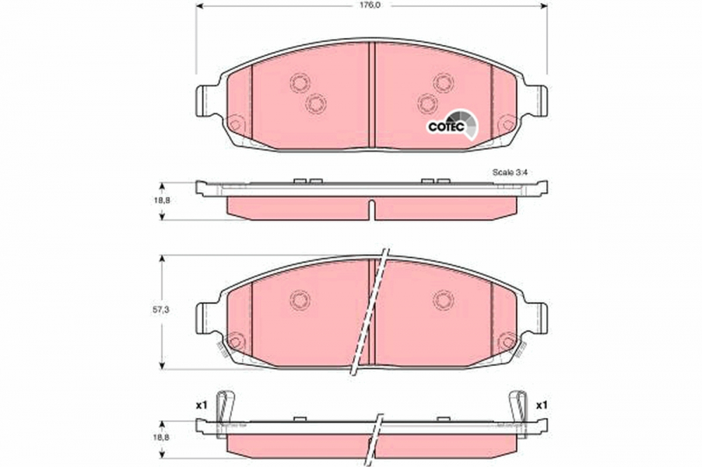 Set placute frana fata TRW GDB4136 [2]
