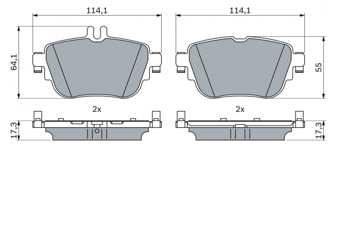 Set placute frana spate BOSCH 0986424845 [3]