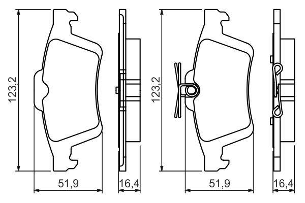 Set placute frana spate BOSCH 0986494528 [2]