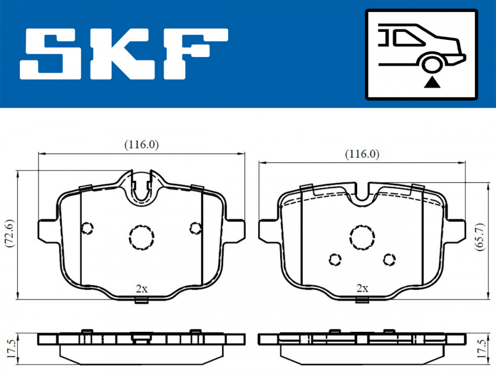 Set placute frana spate SKF VKBP90366 [2]