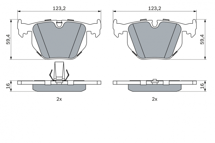 Set placute frana spate BOSCH 0986494006 [2]