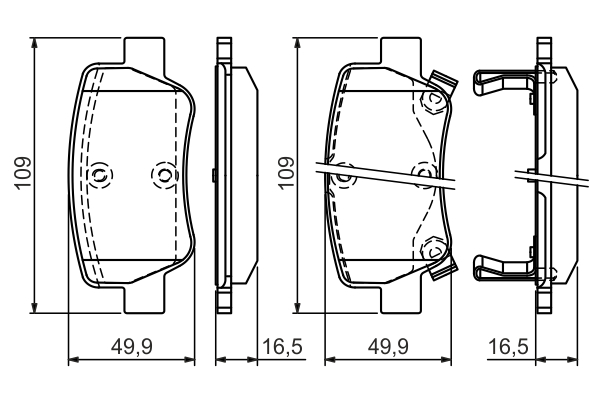 Set placute frana spate BOSCH 0986494403 [2]