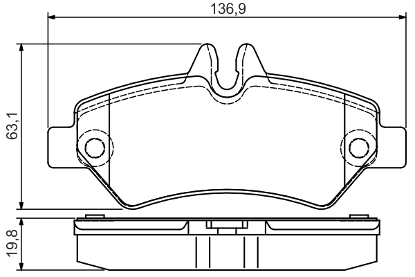 Set placute frana spate BOSCH 0986495100 [2]