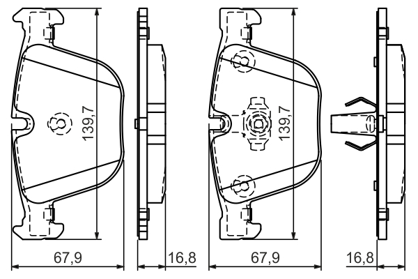 Set placute frana spate BOSCH 0986494294 [3]