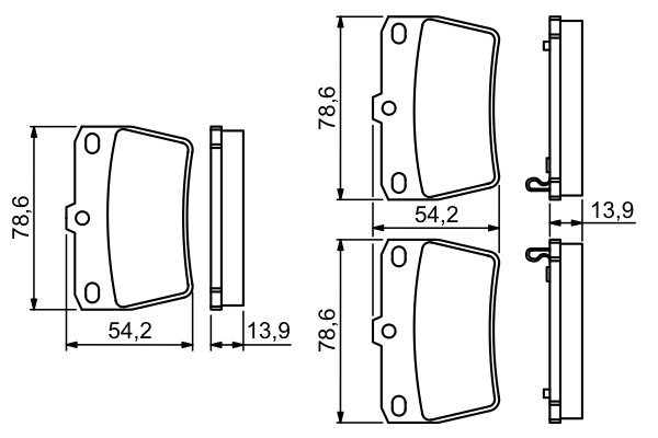 Set placute frana spate BOSCH 0986494350 [7]