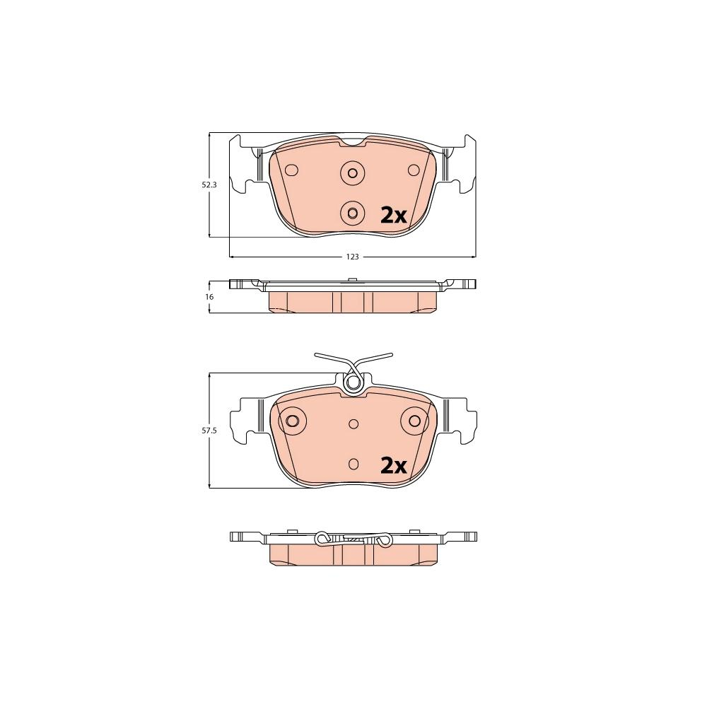 Set placute frana spate TRW GDB2373 [3]