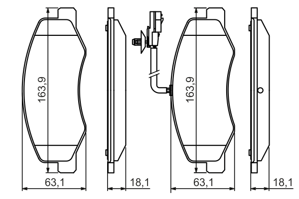 Set placute frana spate BOSCH 0986494499 [2]