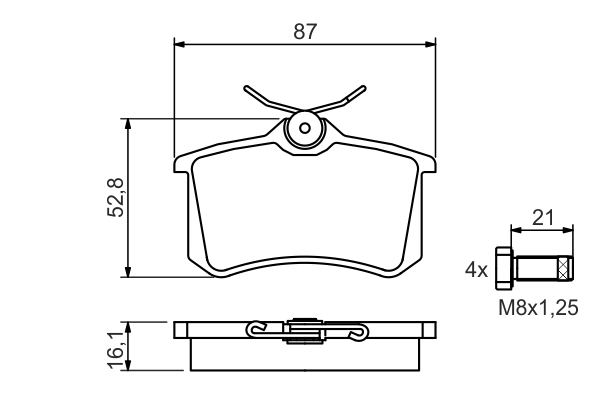 Set placute frana spate BOSCH 0986494399 [4]