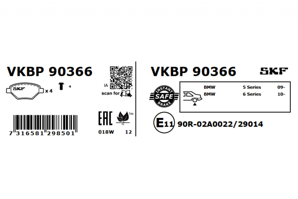 Set placute frana spate SKF VKBP90366 [3]