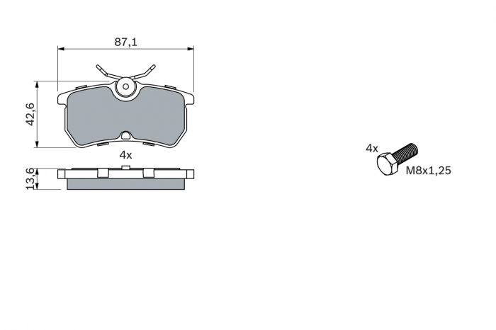 Set placute frana spate BOSCH 0986494011 [2]