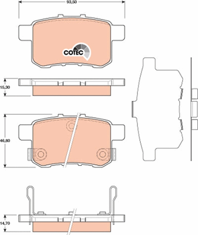 Set placute frana spate TRW GDB3482 [3]