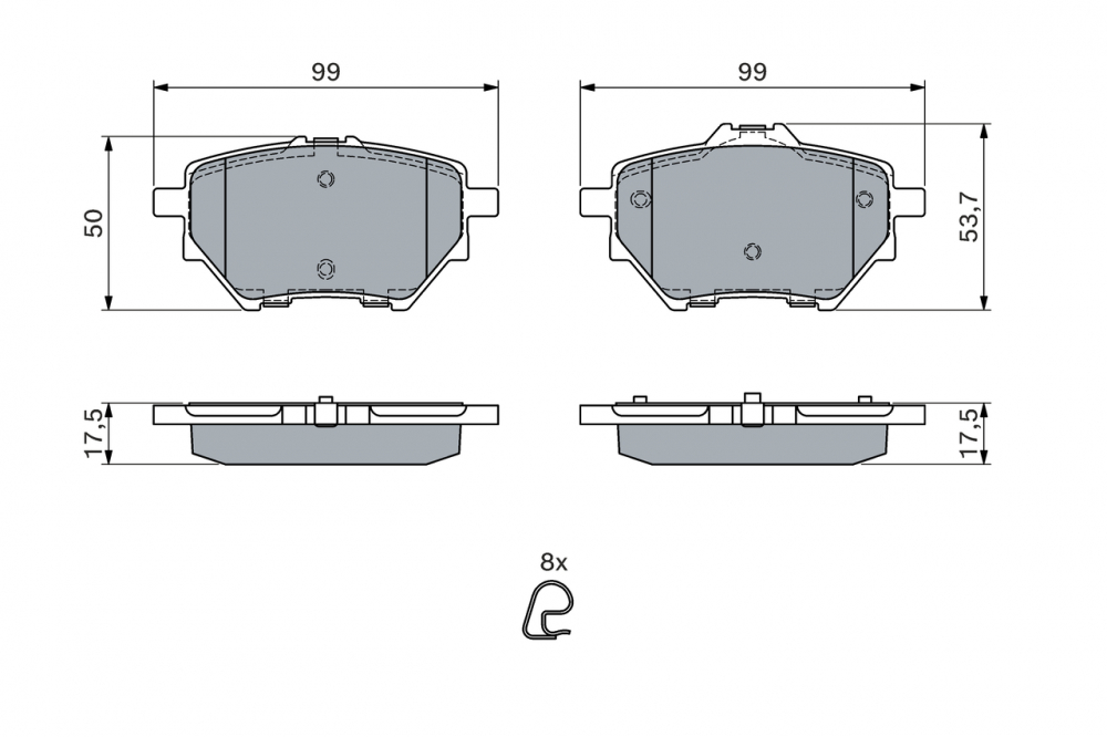 Set placute frana spate BOSCH 0986494716 [1]