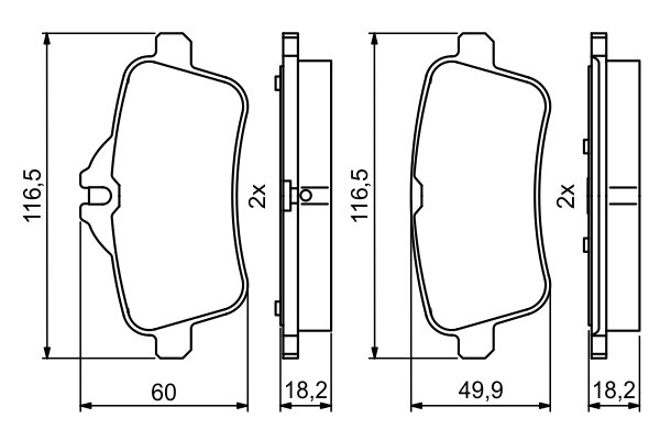Set placute frana spate BOSCH 0986494783 [1]