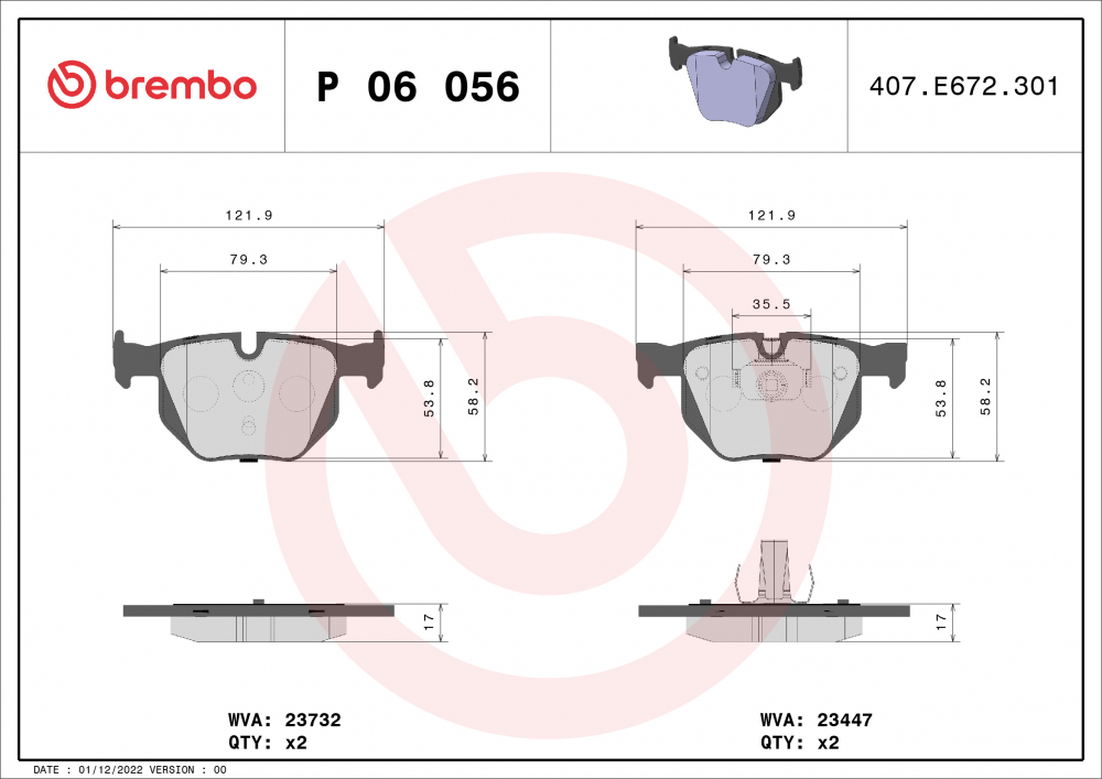 Placute frana BREMBO P06056 [2]