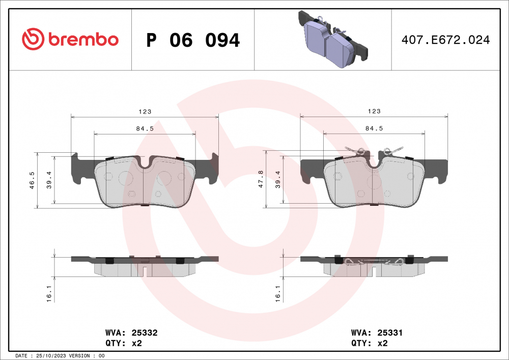 Placute frana BREMBO P06094 [1]