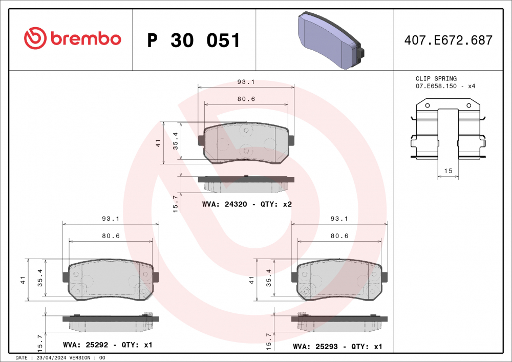 Placute frana BREMBO P30051 [2]
