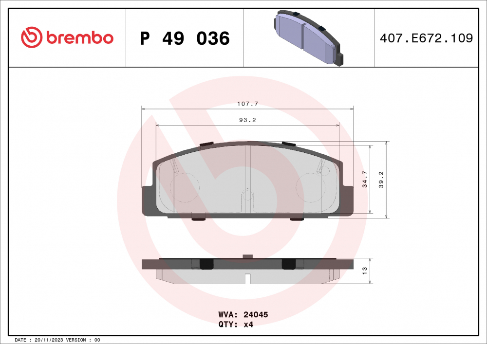 Placute frana BREMBO P49036 [2]