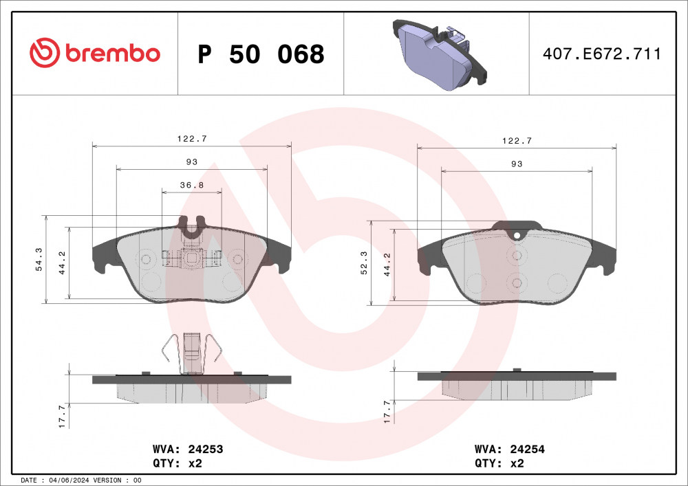 Placute frana BREMBO P50068 [1]