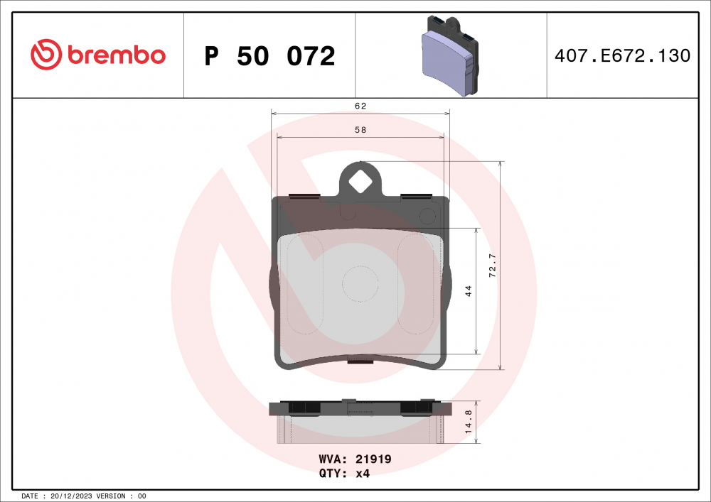 Placute frana BREMBO P50072 [2]