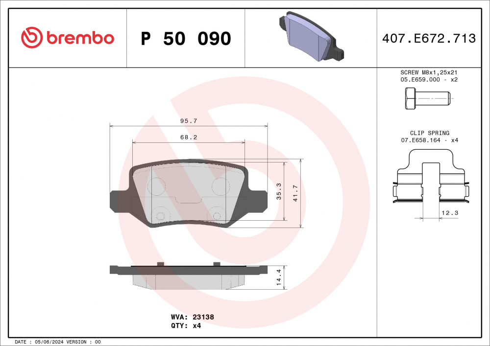 Placute frana BREMBO P50090 [1]