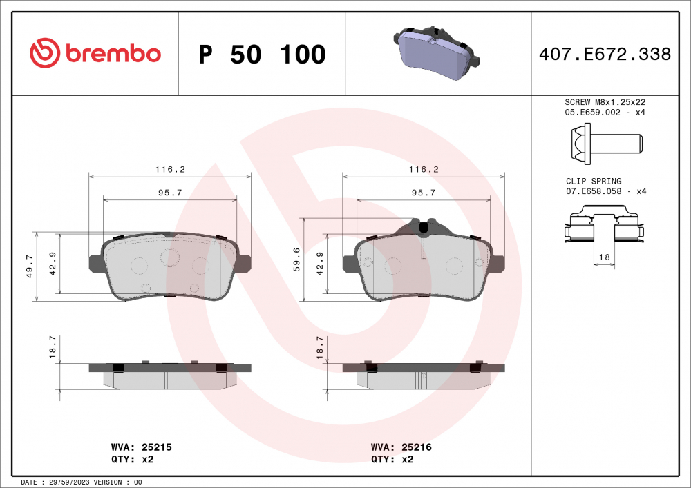 Placute frana BREMBO P50100 [1]