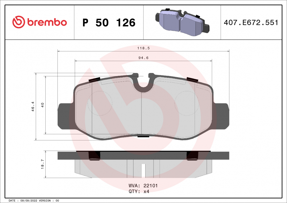 Placute frana BREMBO P50126 [2]