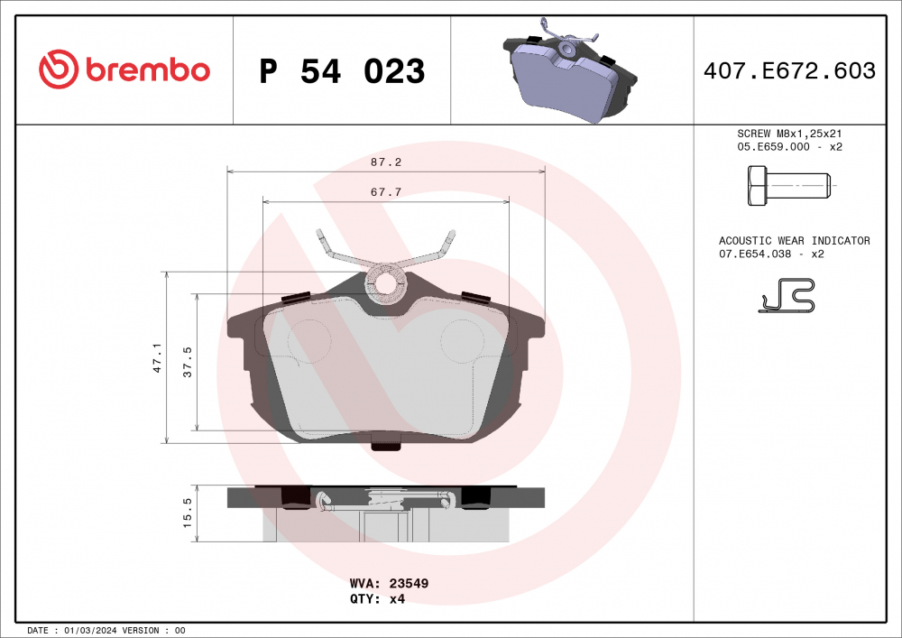 Placute frana BREMBO P54023 [2]