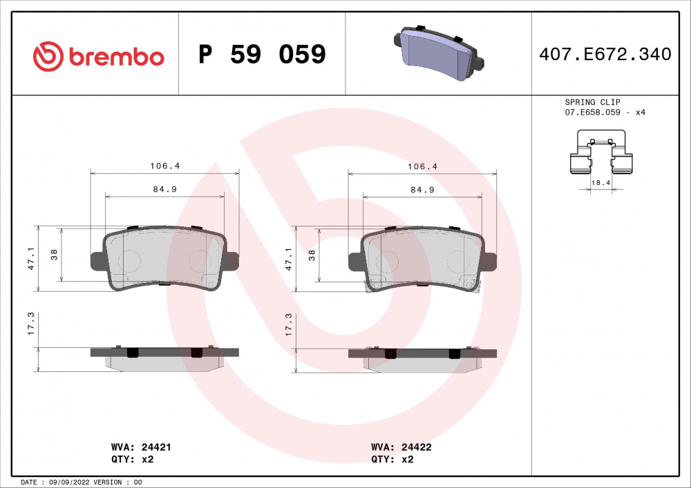 Placute frana BREMBO P59059 [1]