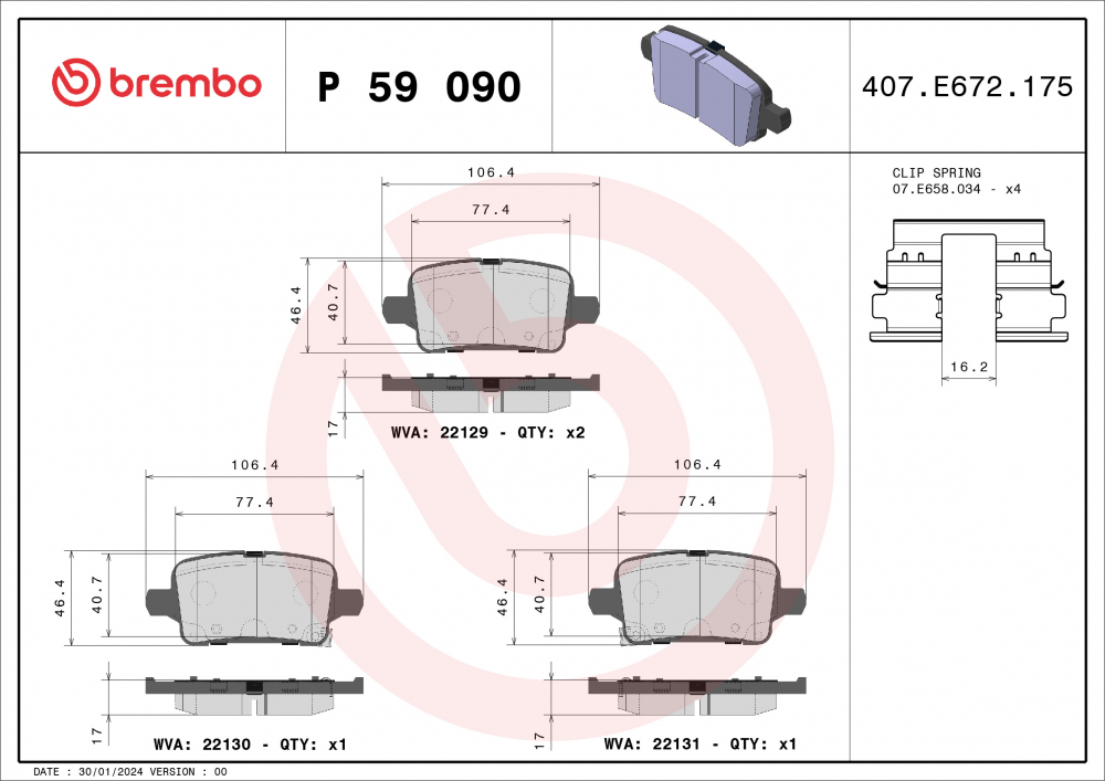 Placute frana BREMBO P59090 [2]