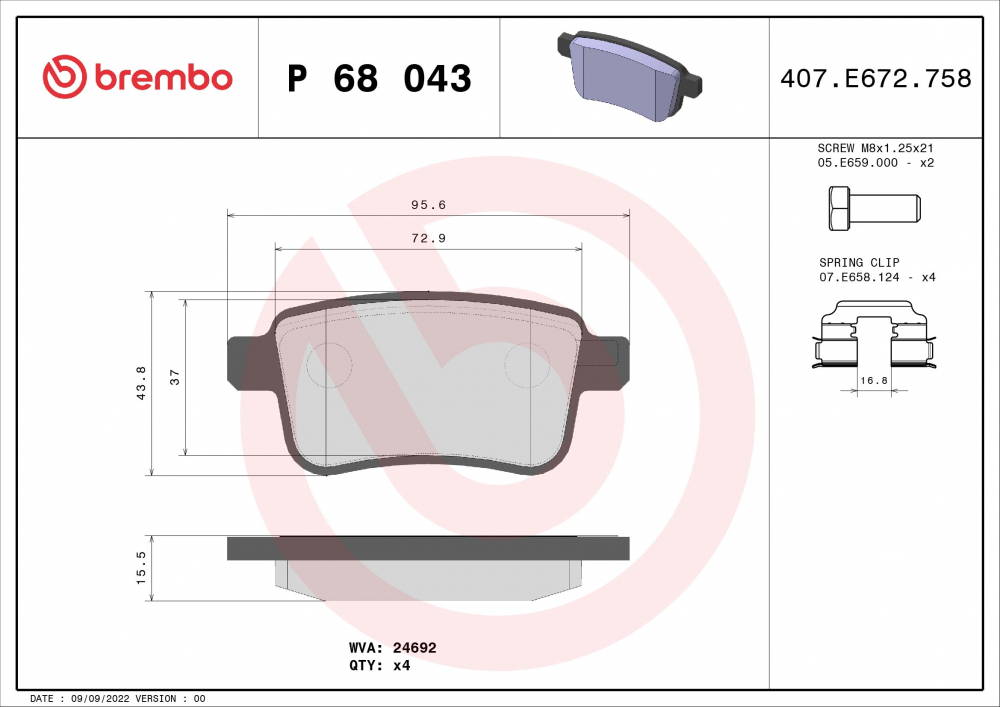 Placute frana BREMBO P68043 [2]